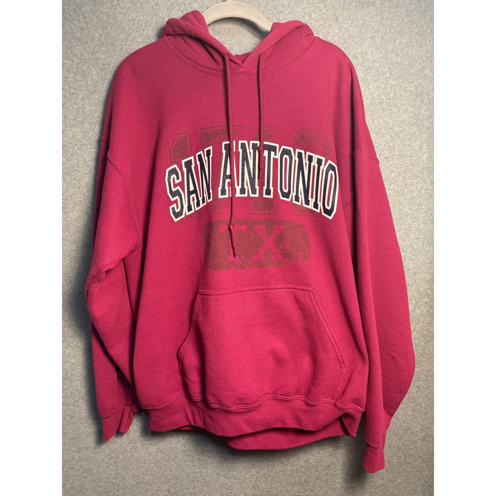 Vintage San Antonio Texas Hoodie Large Gildan Heavy Blend Sweatshirt